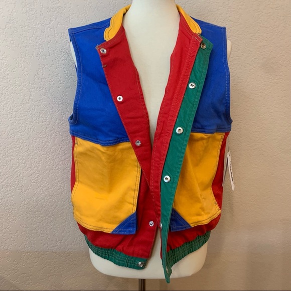 GUESS x J BALVIN Colorblocked Denim Vest L NWT - Picture 6 of 15